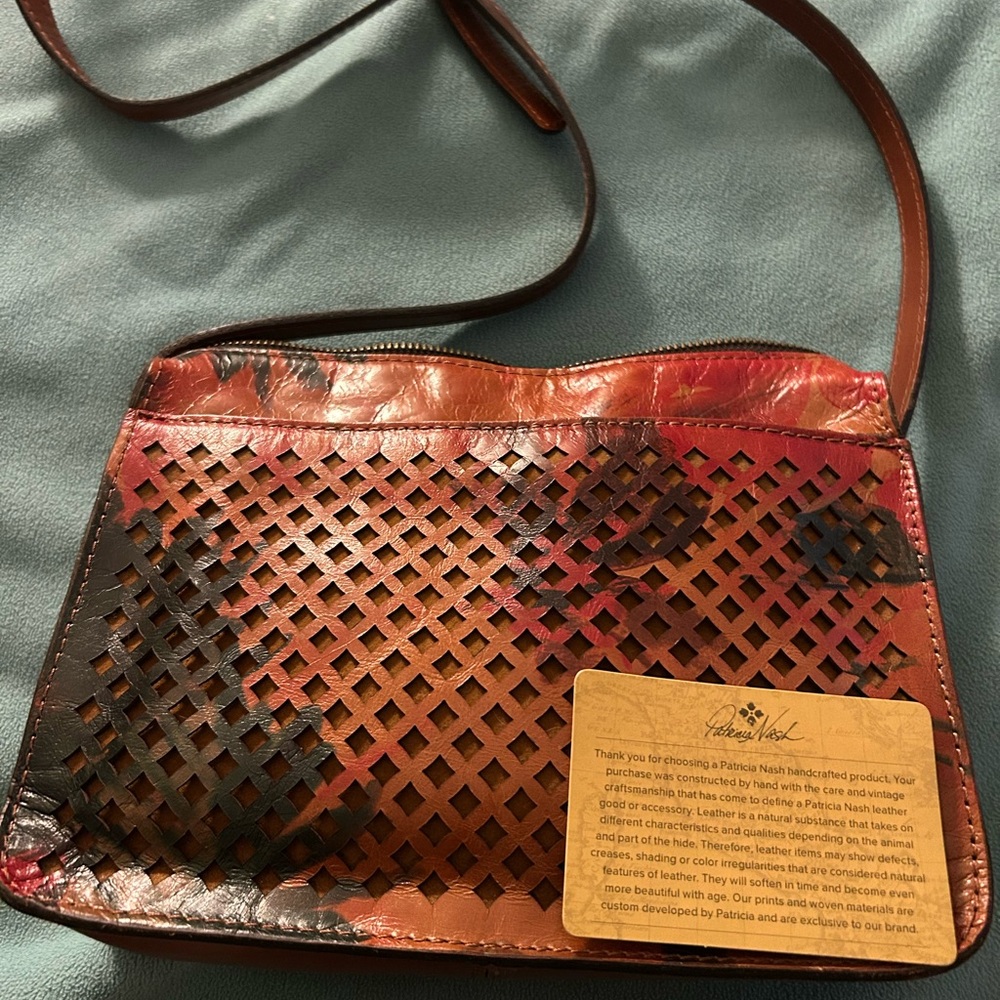 Patricia Nash Red Patchwork Crossbody Bag